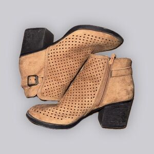 Tan Suede Ankle Booties